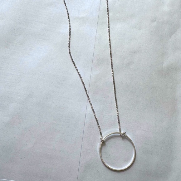 ✨Beautiful Delicate Rare Lele Sadoughi Silver Circle Necklace - Picture 3 of 16